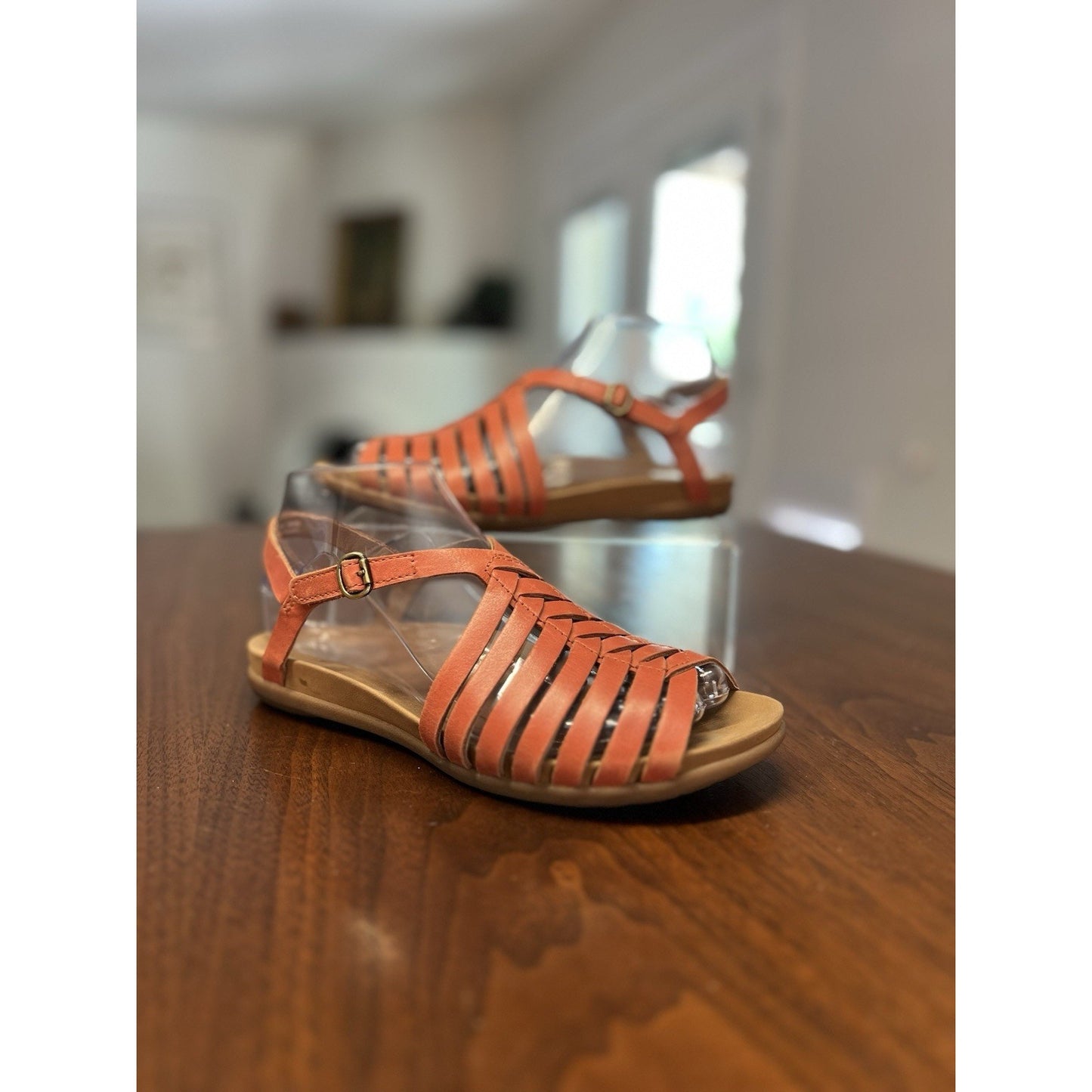 Dansko Womens Jennifer Strappy Sandal Clay Woven Leather Adjustable Ankle Sz 5.5
