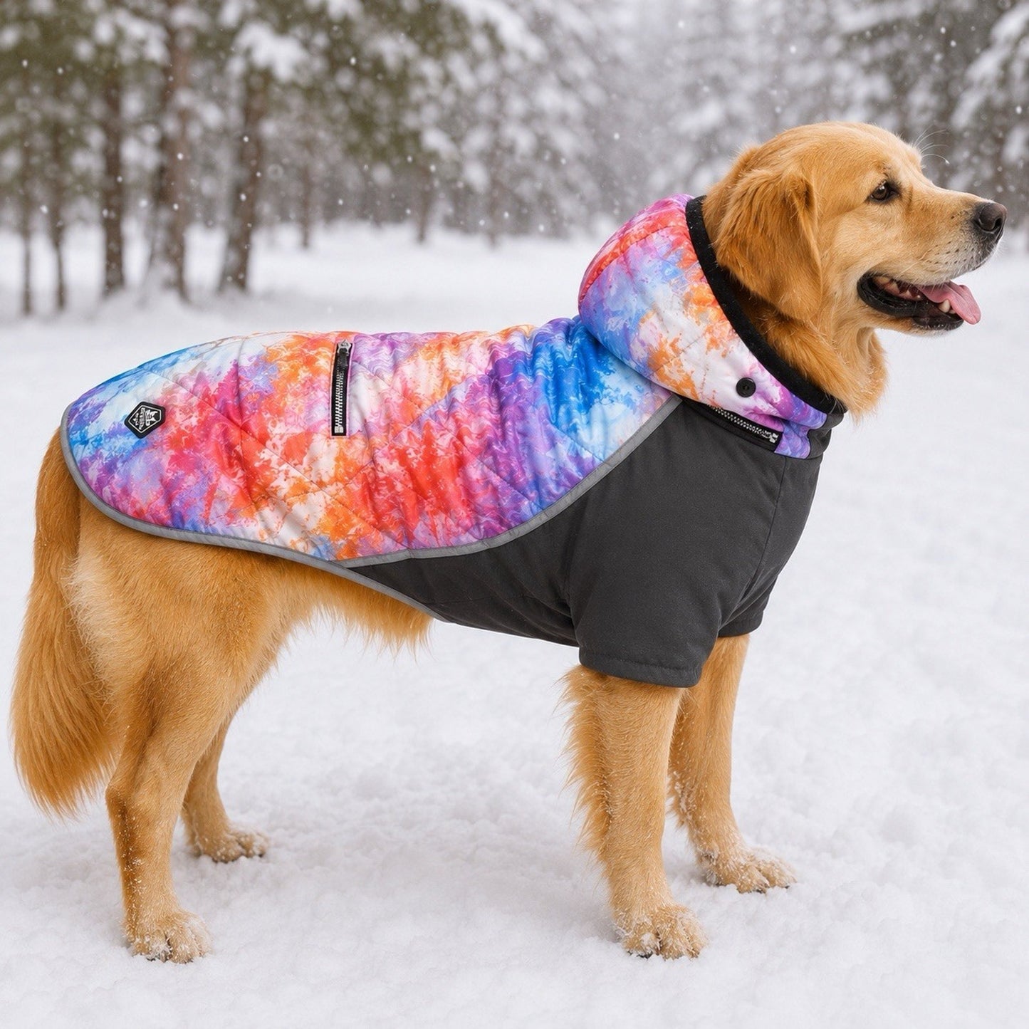 Arcadia Trail (L) Dog Coat Light Up Puffer Fleece Hood Insulated Reflective Camp
