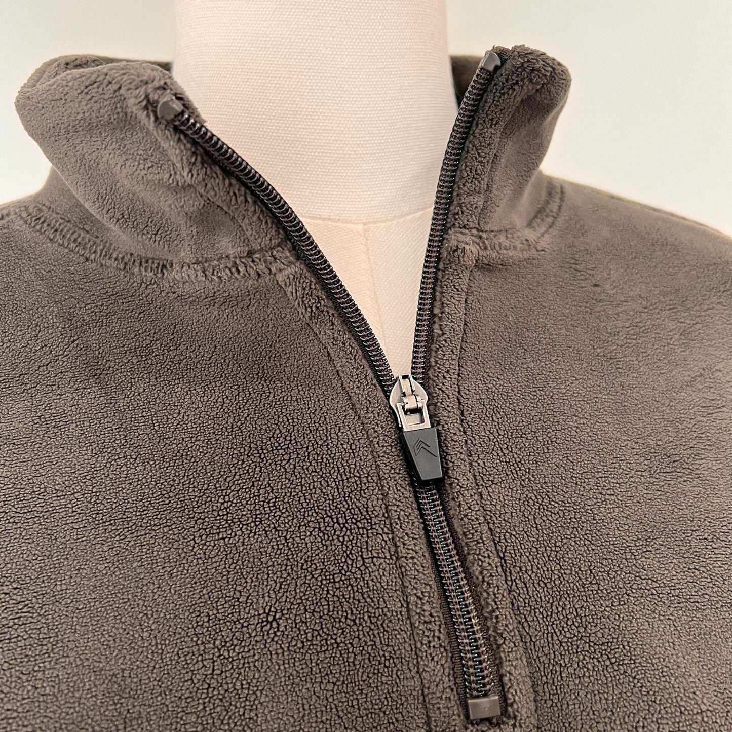 Oner Active XS Fleece Pullover 1/2 Zip Oversized Crop Cinched Hem Brown Velour