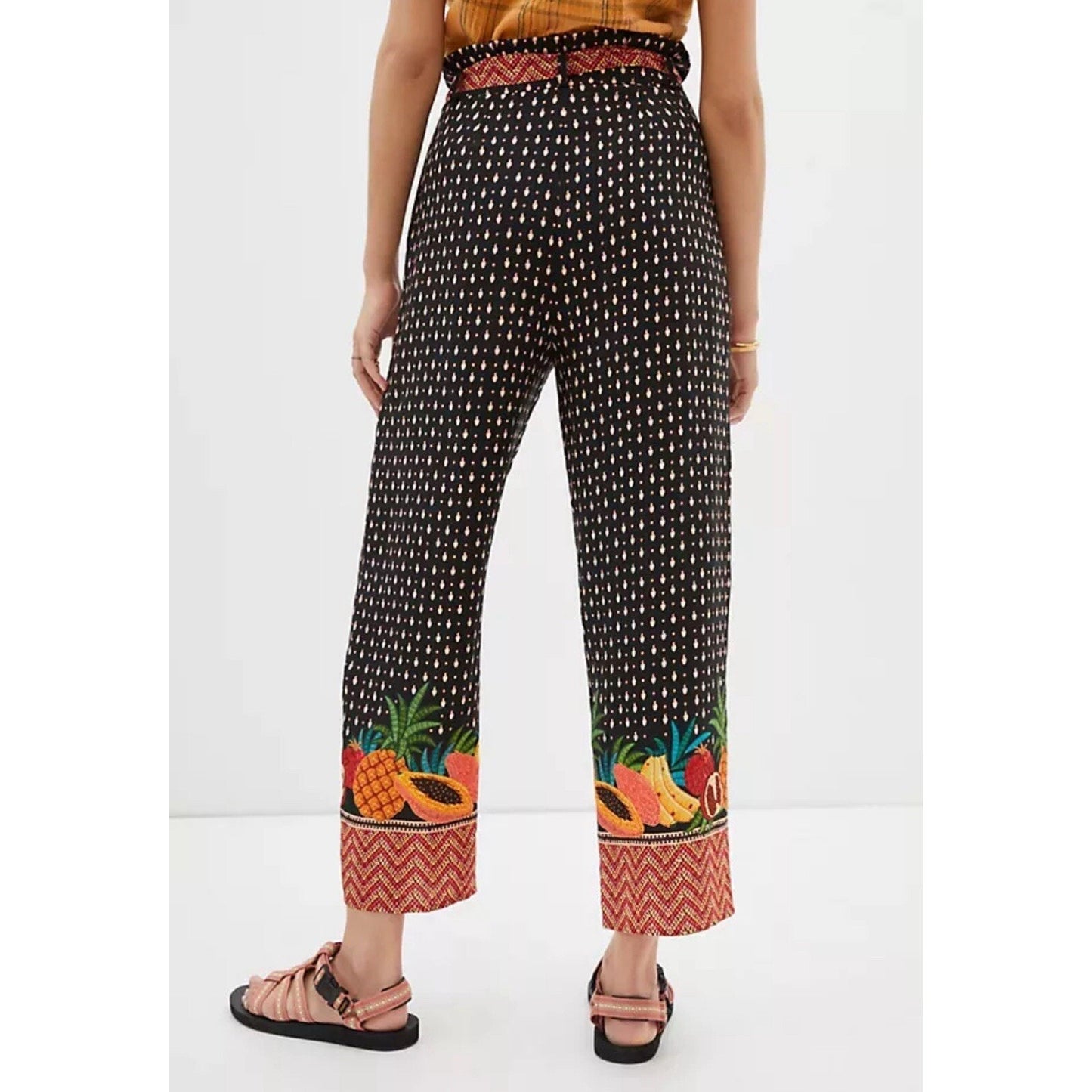 Anthropologie Farm Rio XS Paperbag Pants Refined Joggers Belted Tropical