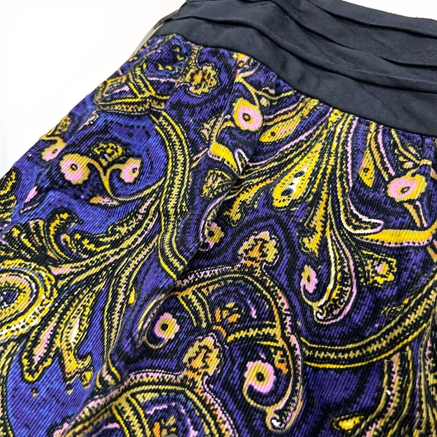 Cidra (6) Anthropologie Miniskirt Baroque Paisley Corduroy Pleated Tapestry
