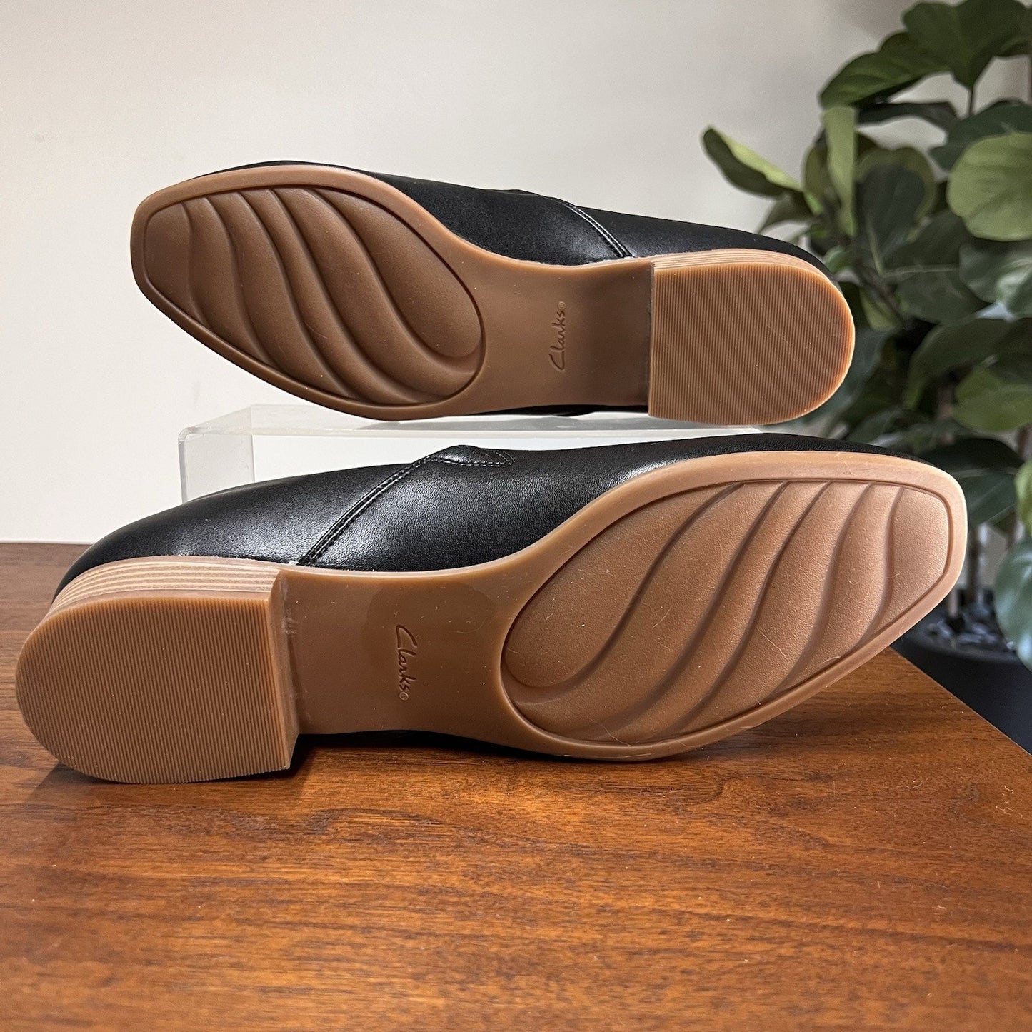 Clarks Juliet Palm Slip On Loafer 11M Black Leather Womens Shoes Comfort Ortho