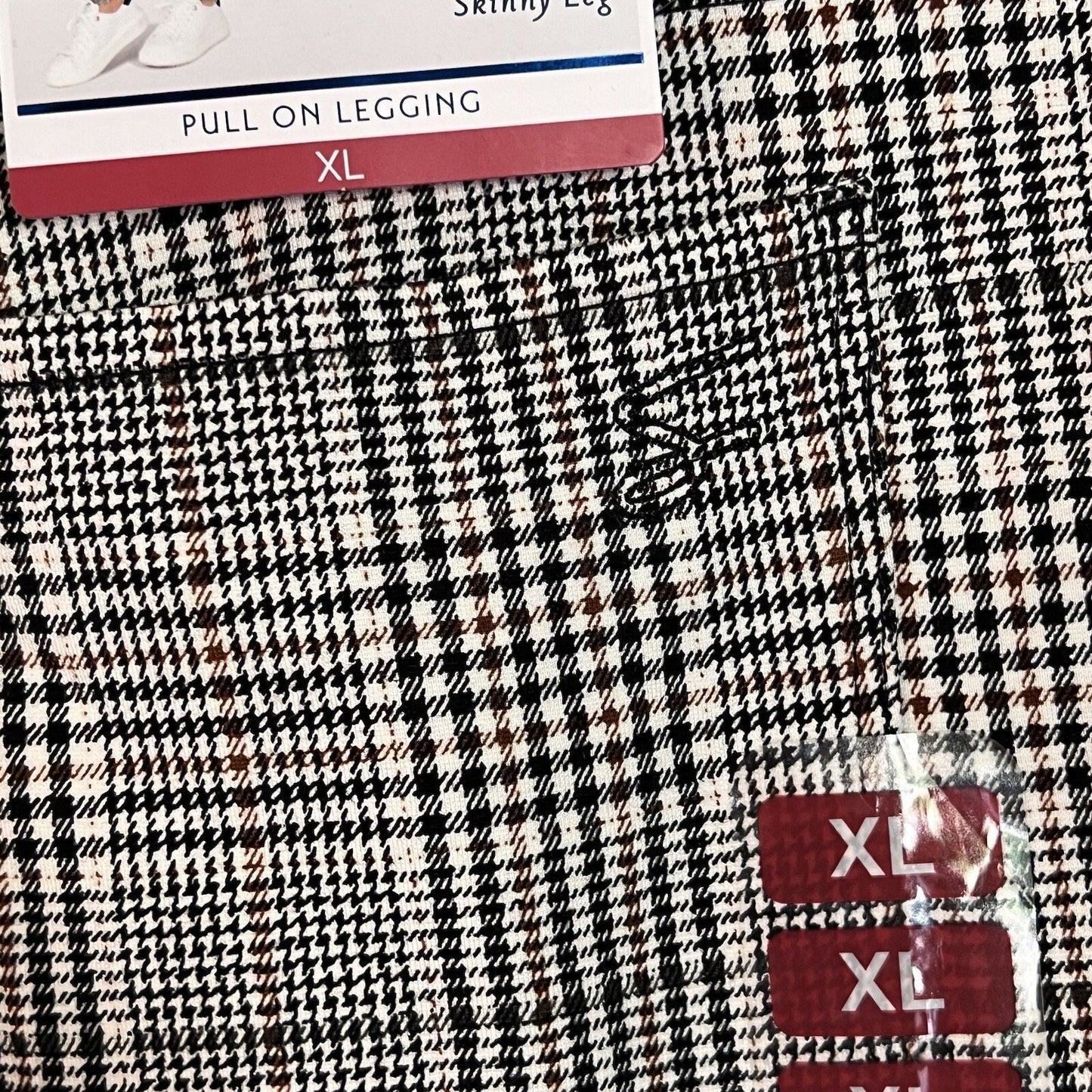 NWT Seven7 XL Pull On Ponte Skinny Legging Plaid Stretch High Rise Academia