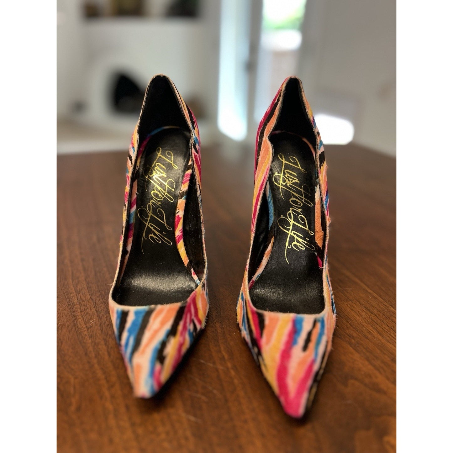 Lust For Life Kash Wild Multi Pony Fur Pumps Stiletto Pointed Toe Women’s Size 6