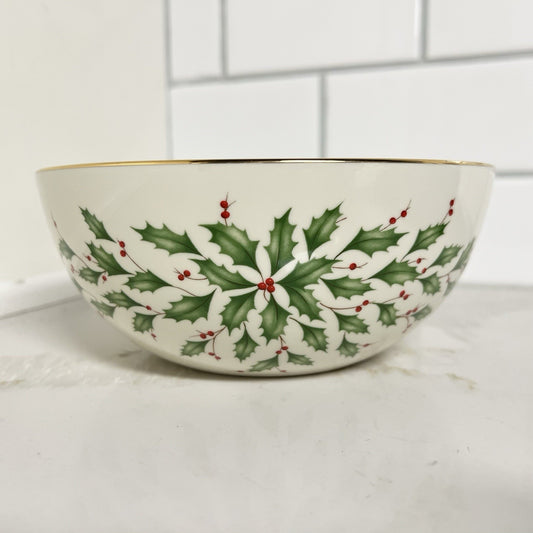 Lenox 7” Sentiment Bowl “Home Is Where the Heart Is" Holiday Christmas Gold Trim