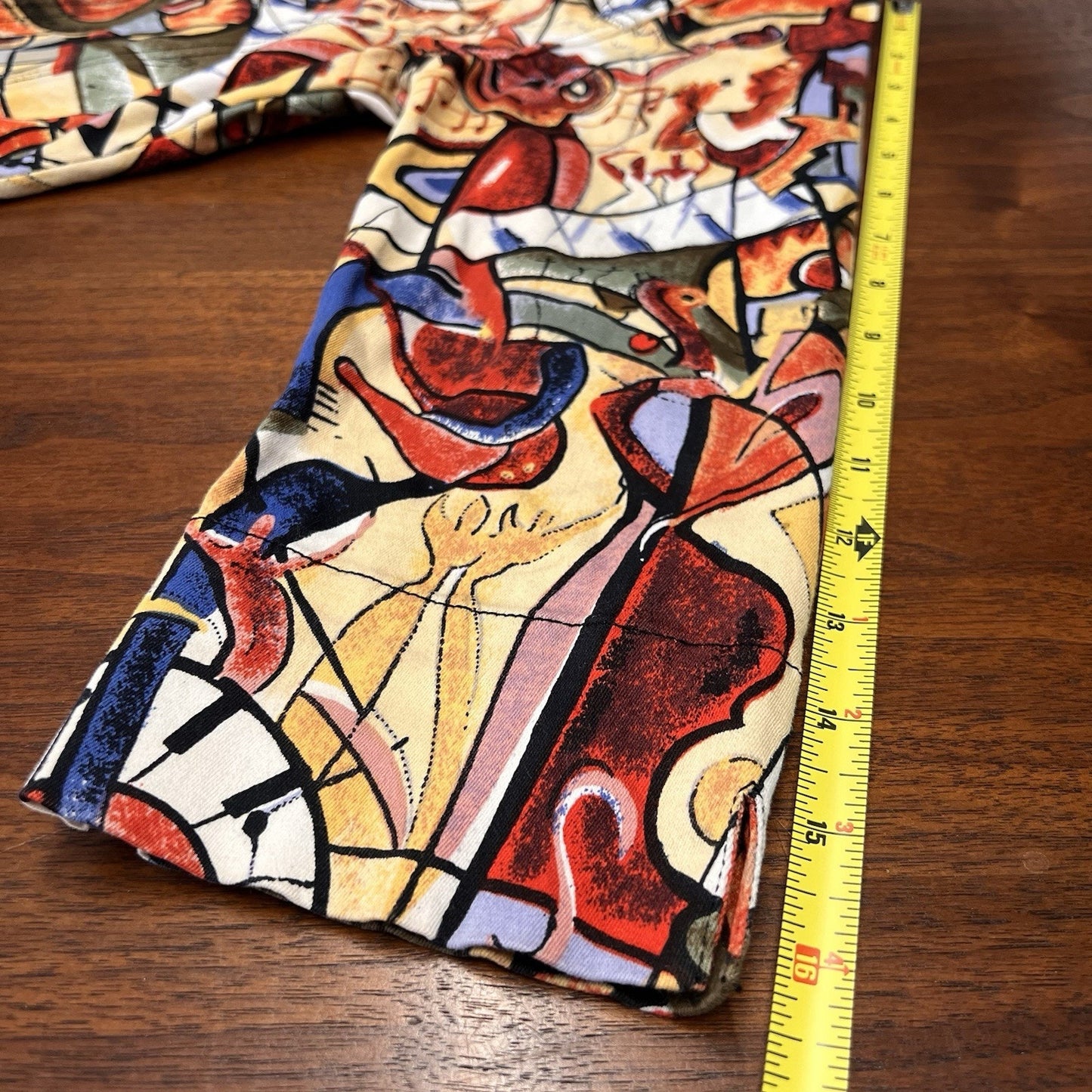 Kaktus Womans Jacket (S) Wearable Art Jazz Colorful Abstract Y2K 90s Button Up