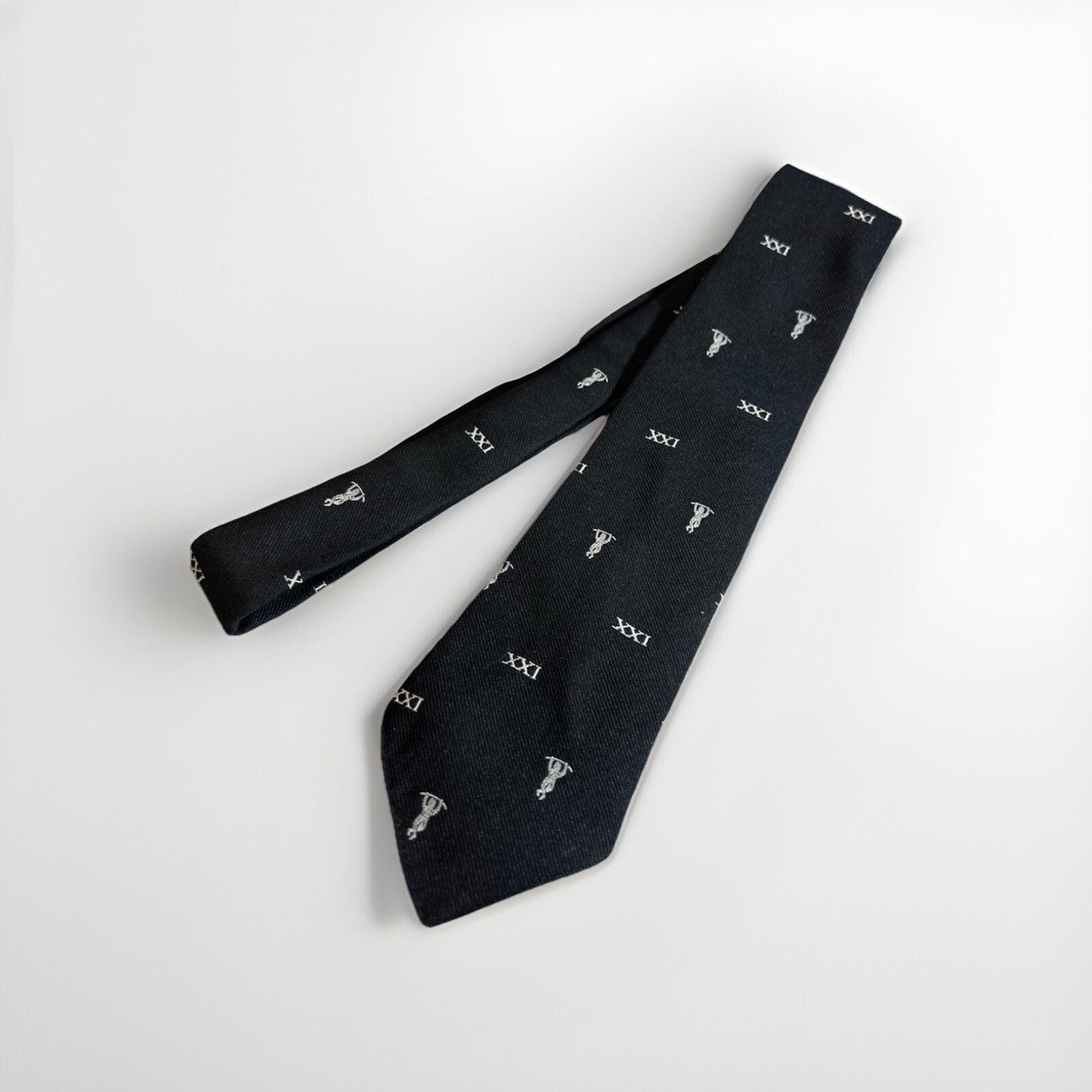 Vintage Crimplene Men’s XXI Black Acrobat Tie Made From Terylene 50” L x 3.25” W