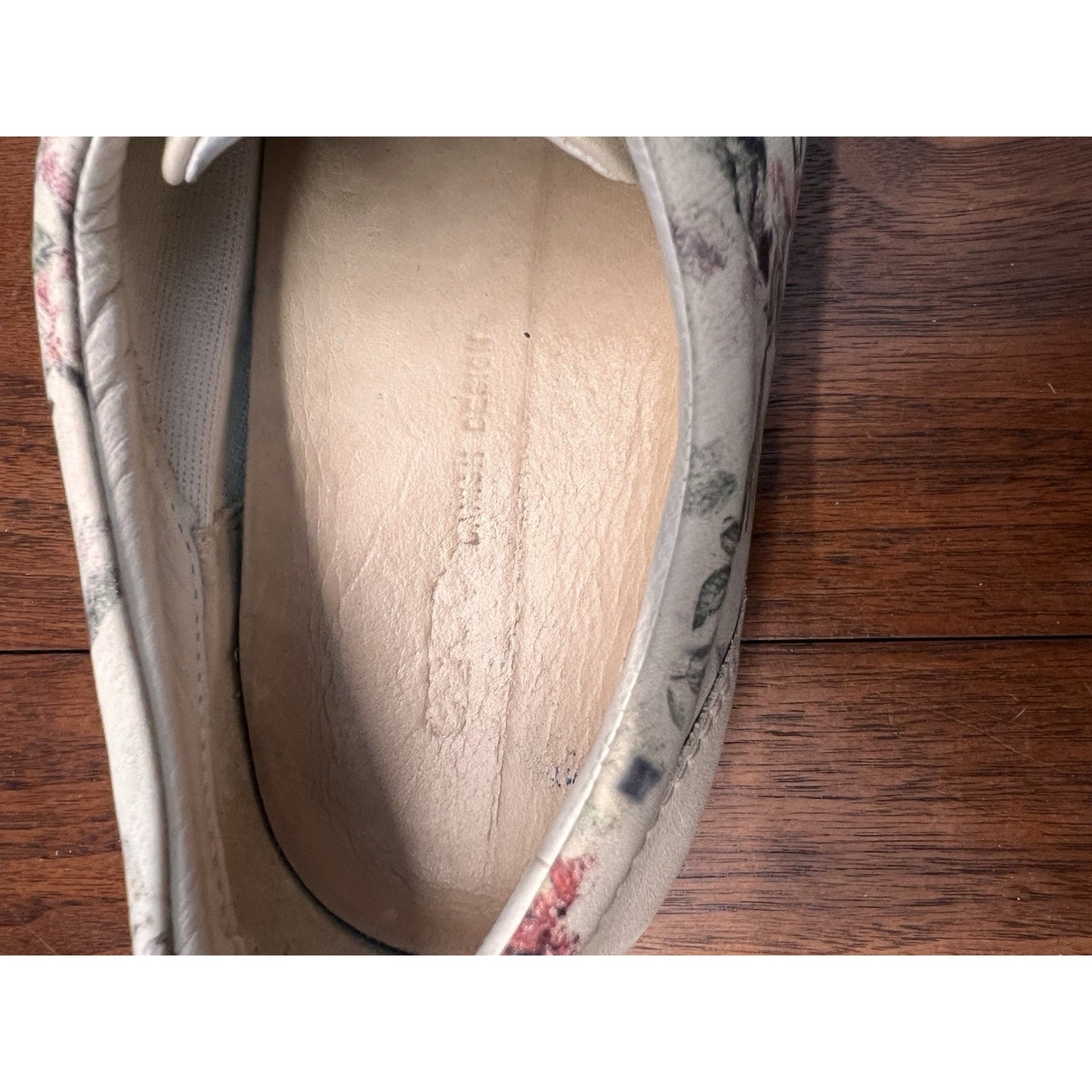 ECCO Soft 7 Limestone Powder Floral Leather Lace Up Womens Shoes Size 8.5