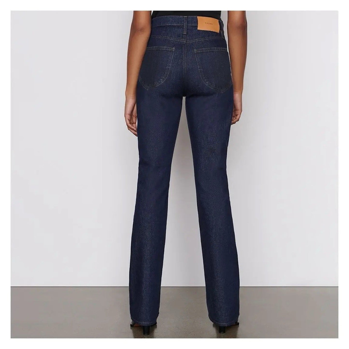 NWT $348 Frame Le Italien Flare Rigid Denim Jean 30 Dark Rinse 100% Cotton Tall