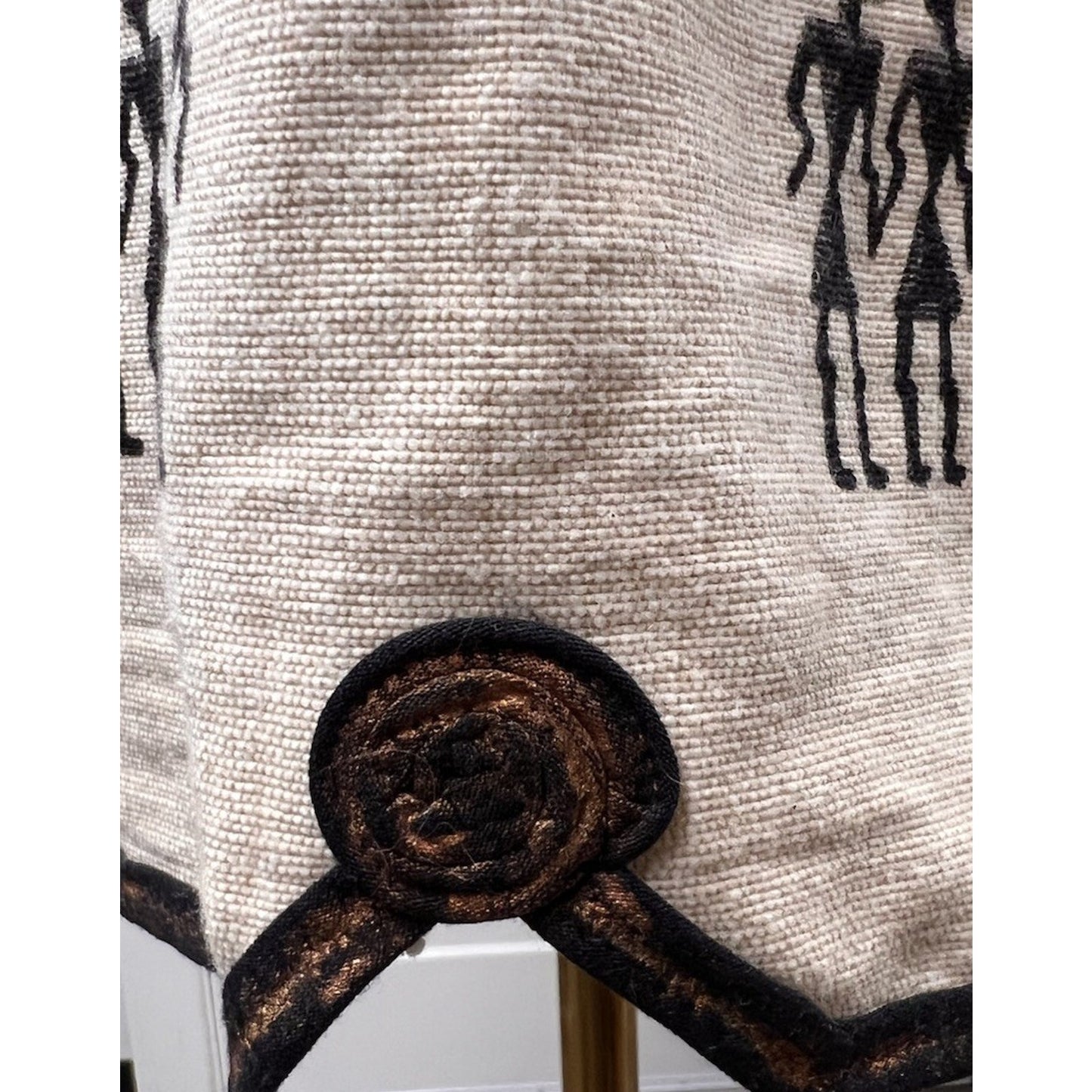 Voth Kimberle’s Palm Desert Woven Cotton Tribal Jacket Art to Wear Petroglyph