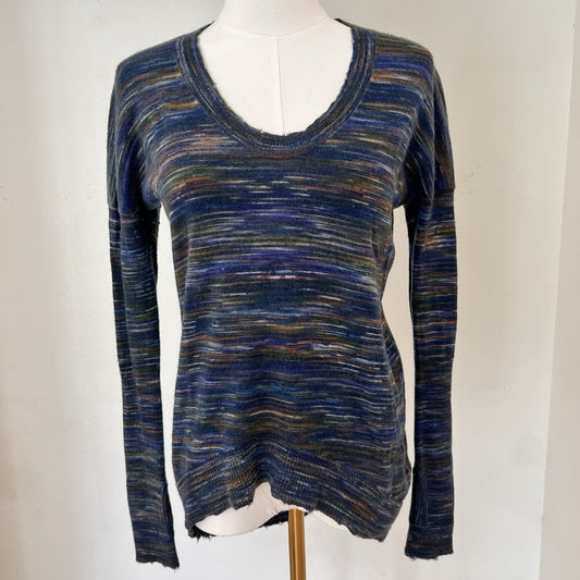 Zadig & Voltaire Deluxe XS Cashmere Sweater Luxury Soft French Parisian Raw Hem