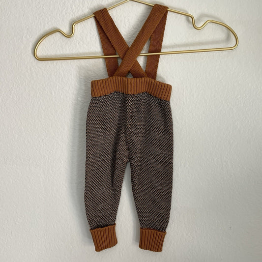 TUN TUN Suspender Pants Pima Cotton Ribbed 3-6 Mo Baby Designer Handmade Artisan