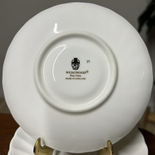 Wedgwood Bone China Candlelight Saucer 6” Plate Swirl Scalloped White Classic