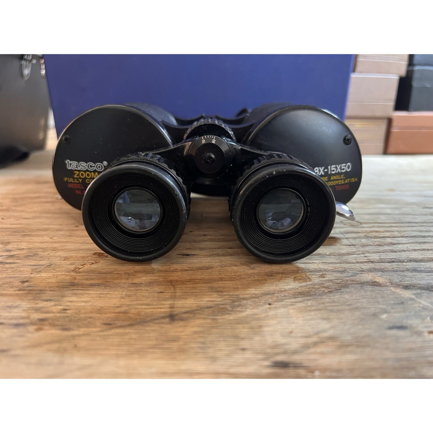 Vintage Taco Model No 105 8X - 15x50 Zoom Fully Coated Wide Angle Binoculars