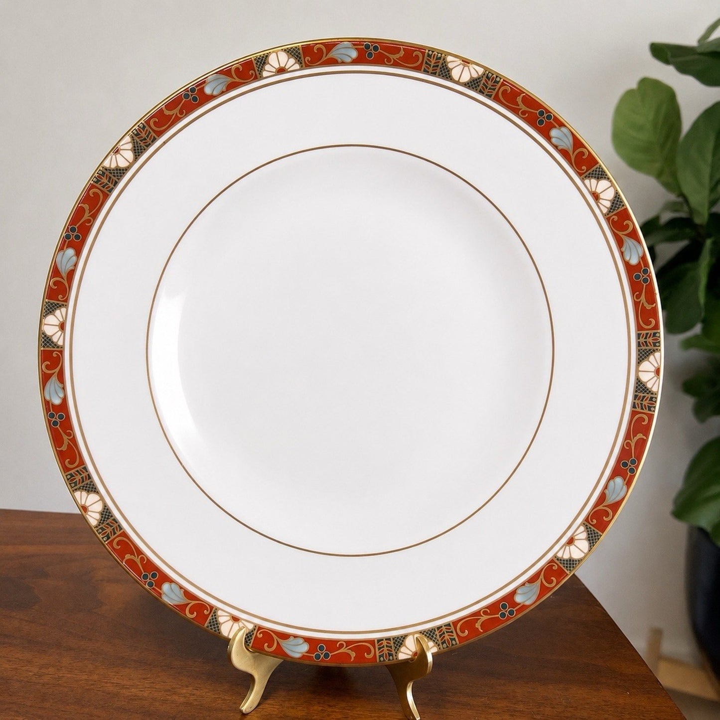 Set Of 8 Royal Crown Derby Cloisonne Dinner Plates 10” Bone China A.1317