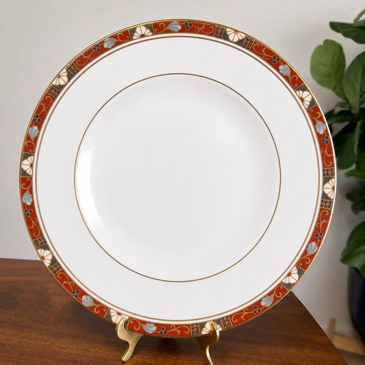Set Of 8 Royal Crown Derby Cloisonne Dinner Plates 10” Bone China A.1317