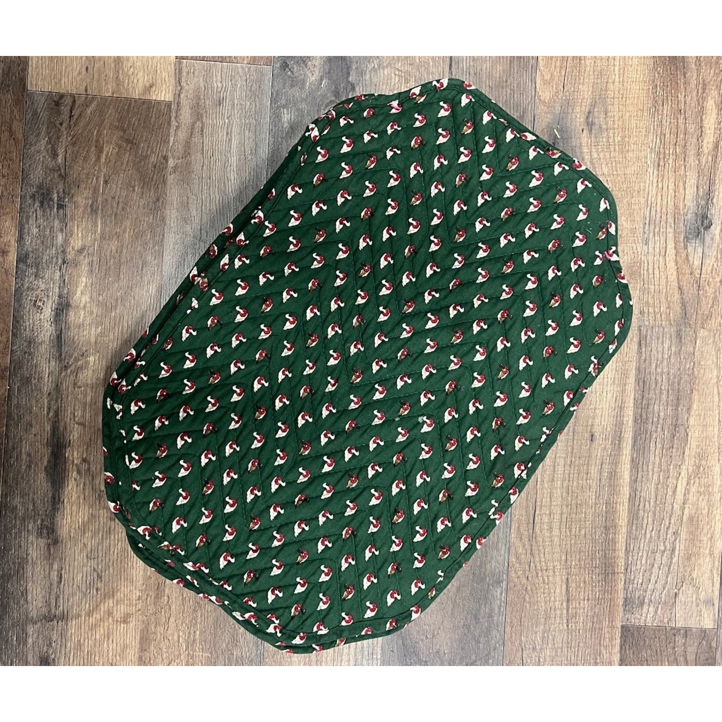 Vtg Cranston Print Works Christmas Ducks Geese Quilted Placemats Green Lot Of 6