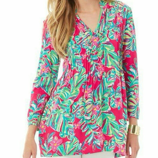 NWT $138 Lilly Pulitzer XS Tunic Tropical Beach Vacation Resort Retro Cruise New
