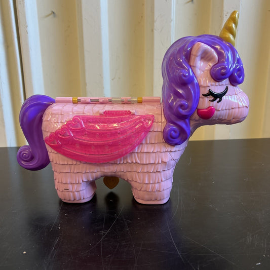 Polly Pocket Unicorn Party Piñata Large Compact Playset Incomplete