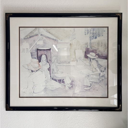Vtg 1979 Watercolor Original By Stephen Hudson “Jackson Square New Orleans”
