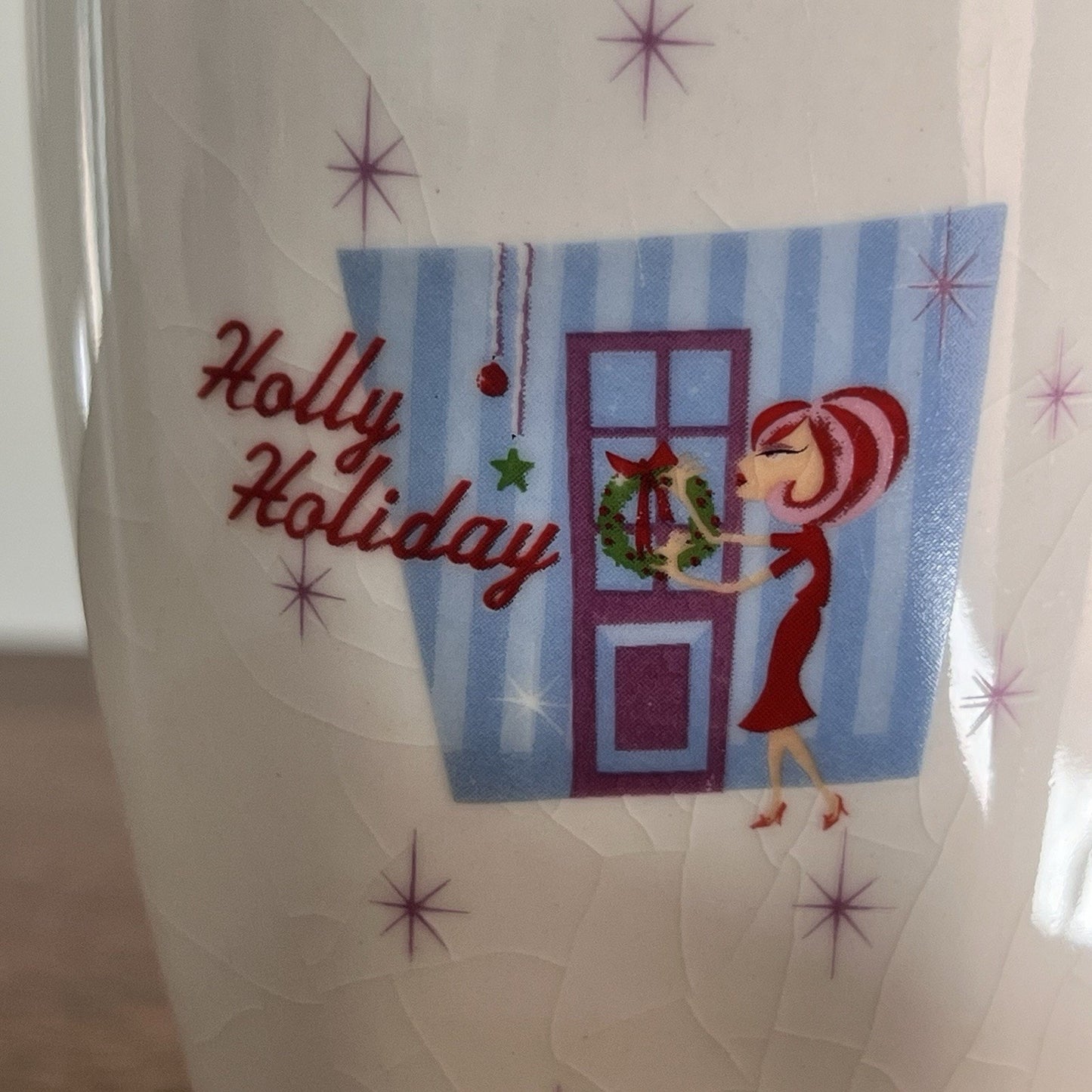 Christmas Cuties Mug Set Retro Atomic Starburst MCM Sakura Kitsch Holiday Decor