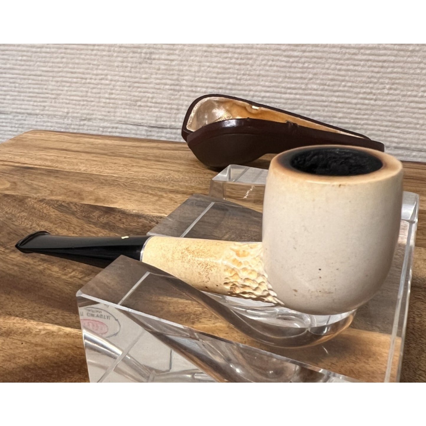 Vintage Kaywoodie Block Meerschaum Estate Pipe & Marriage Case