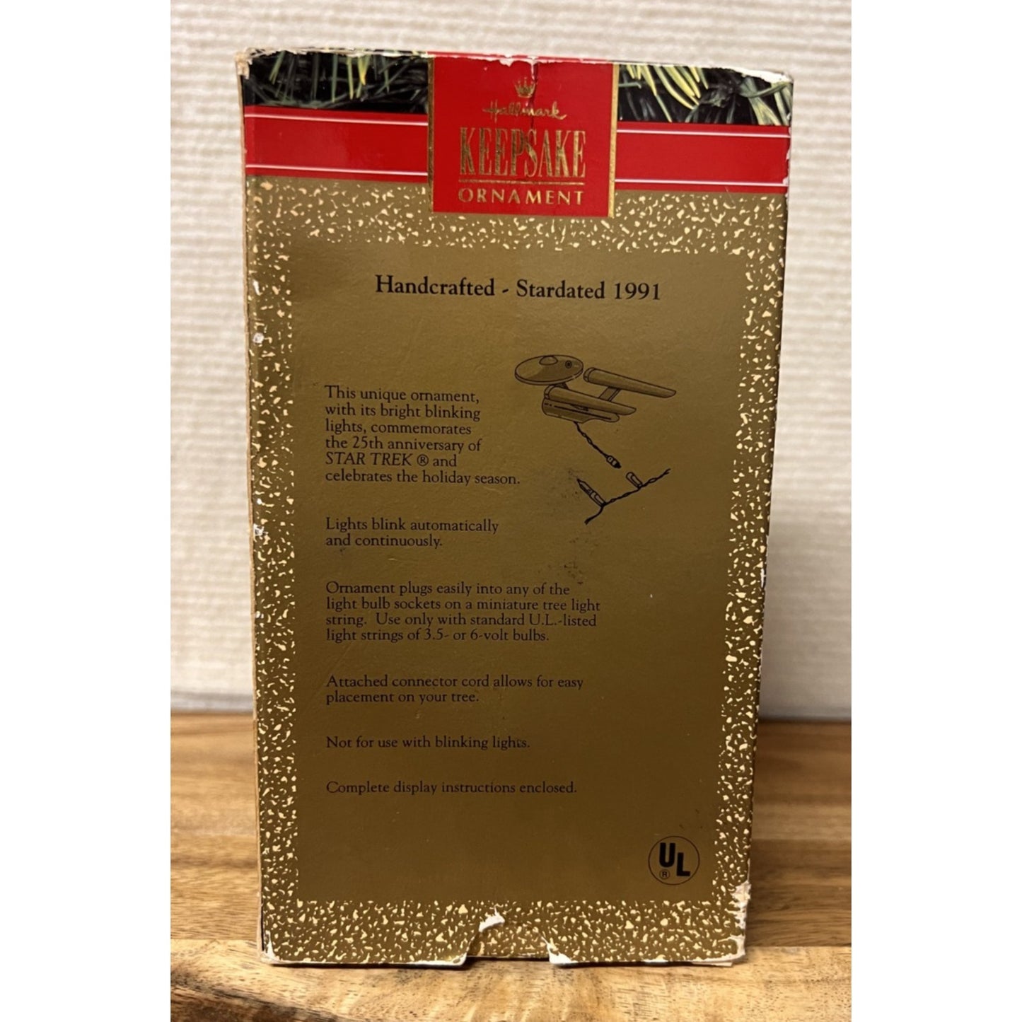 STAR TREK STARSHIP ENTERPRISE 1991 HALLMARK KEEPSAKE ORNAMENT 25TH ANNIVERSARY