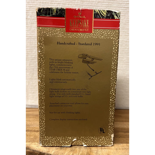 STAR TREK STARSHIP ENTERPRISE 1991 HALLMARK KEEPSAKE ORNAMENT 25TH ANNIVERSARY