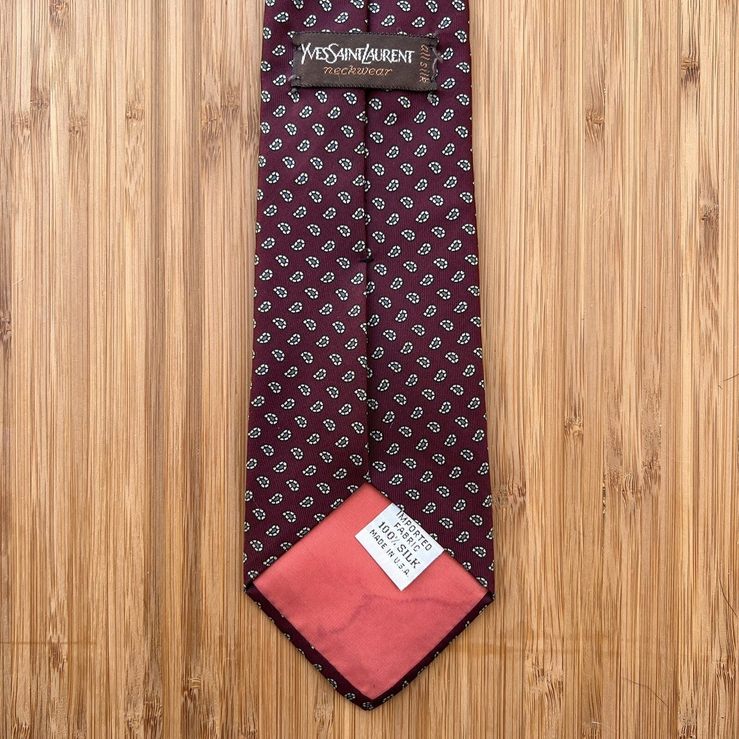 Yves Saint Laurent Long Designer Luxury Necktie YSL 100% Silk 3”x60” Made In USA