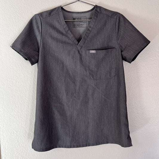 FIGS Women’s Catarina Small Graphite Grey Scrub Top #FW1000 PO 1616