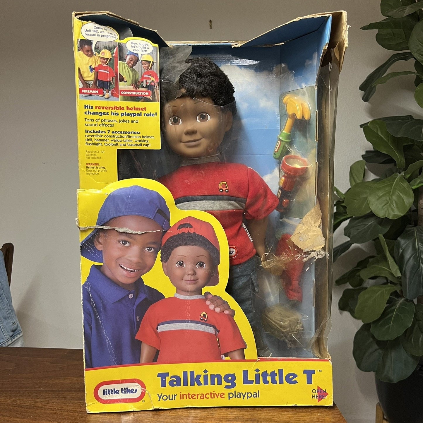 NIB Little Tikes Talking T Interactive Playpal Black Brown Boy Doll Playmates