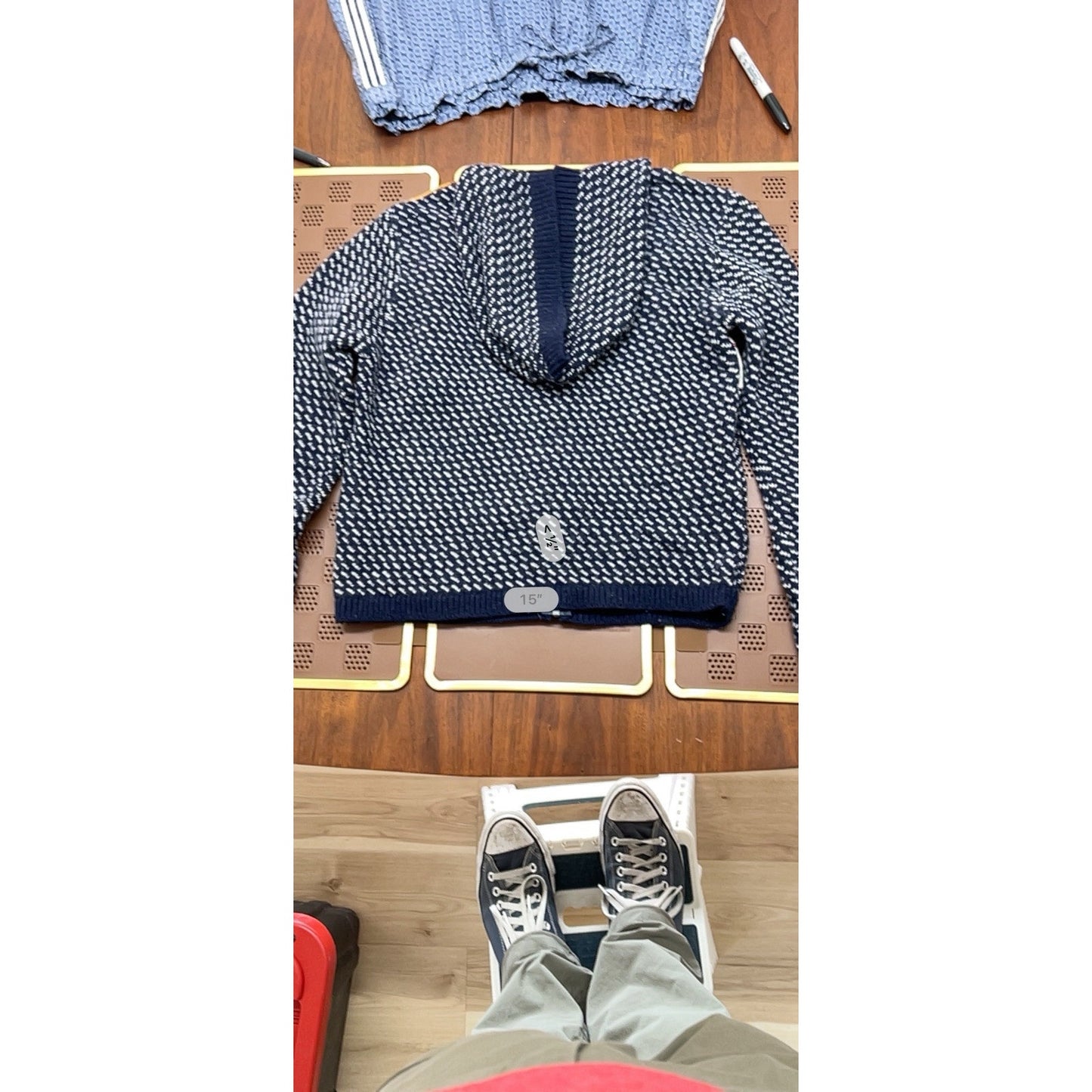 Vintage (L) Bulldog BDG Urban Outfitters Wool Knit Patchwork Full Zip Hoodie